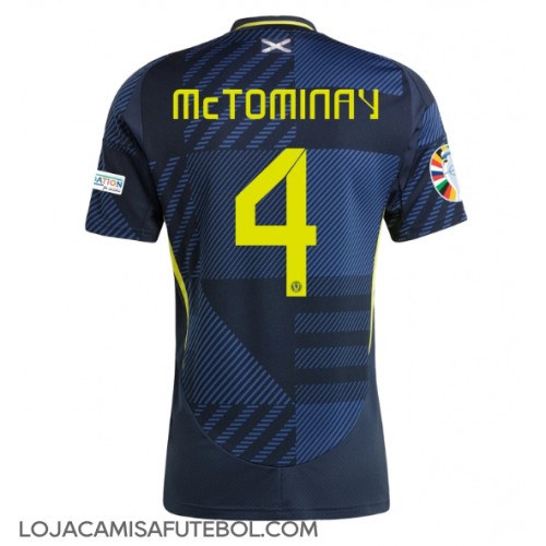 Camisa de Futebol Escócia Scott McTominay #4 Equipamento Principal Europeu 2024 Manga Curta